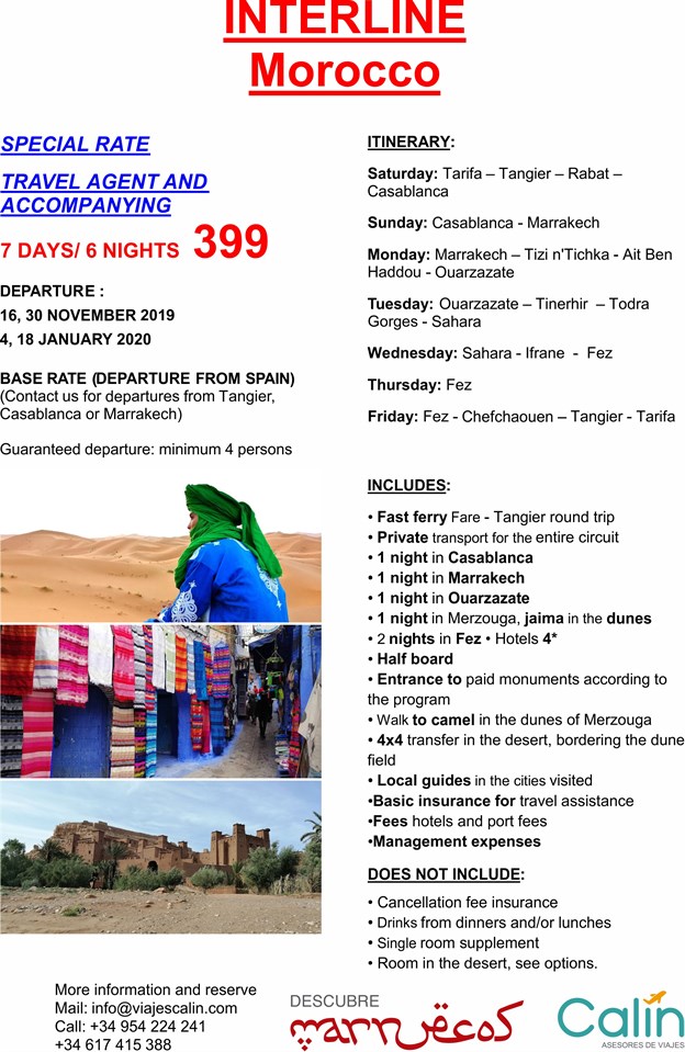 Interline trip to Morocco for Travel Agents - Morocco Tours From Spain ...